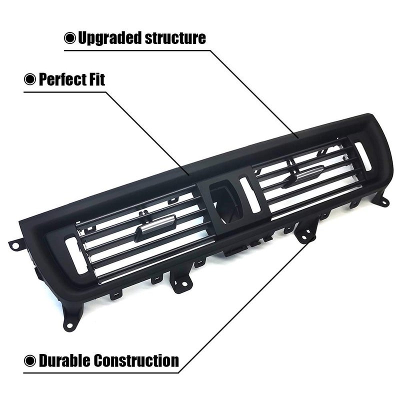 FEXON Front Air Grille AC Vent Replacement for BMW 5 Series Interior Central Dashboard Console Center Ventilation 520 523 525 528 530 535 550 F10 F18 2010-2016 - Image 2